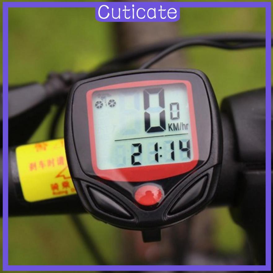 [CUTICATE] LCD Digital Bicycle Computer Kit Bike Backlight Speedometer Odometer 15 Function