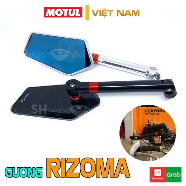 Gương chiếu hậu xe máy Rizoma thời trang mini mẫu Xéo gắn chân kính cho AB, SH, SH Mode, Wave,…