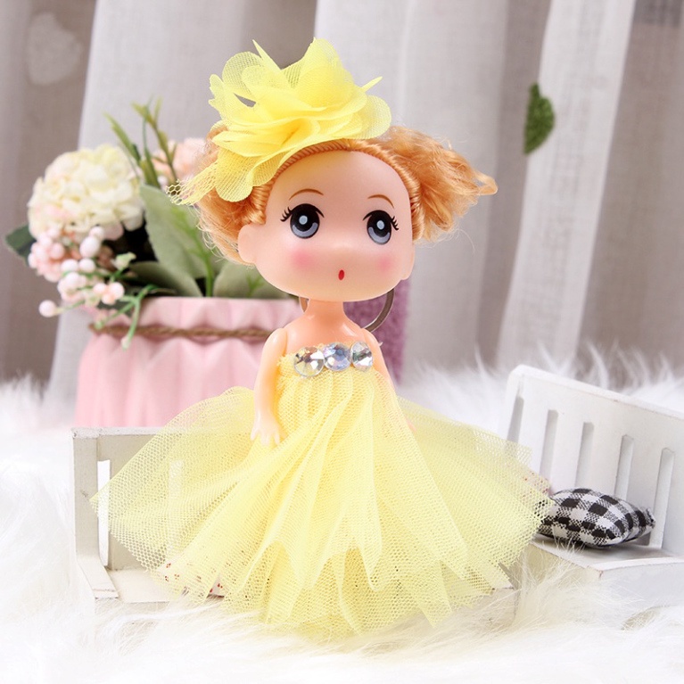 búp bê trang trí bánh kem [FREESHIP❤️] bupbe chipi váy dài tóc xoăn