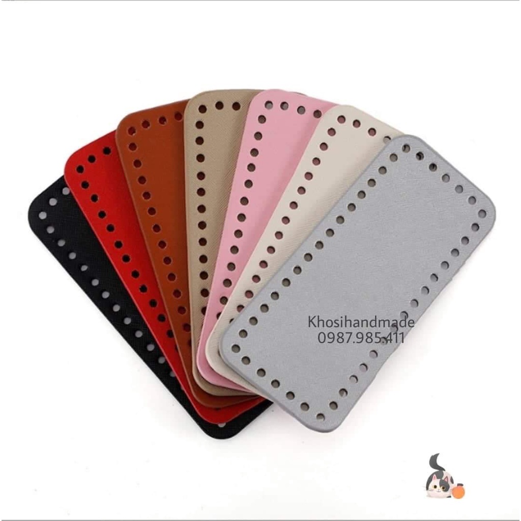Đế Túi Da PU Đục Lỗ Hình Chữ Nhật Size 18x8cm