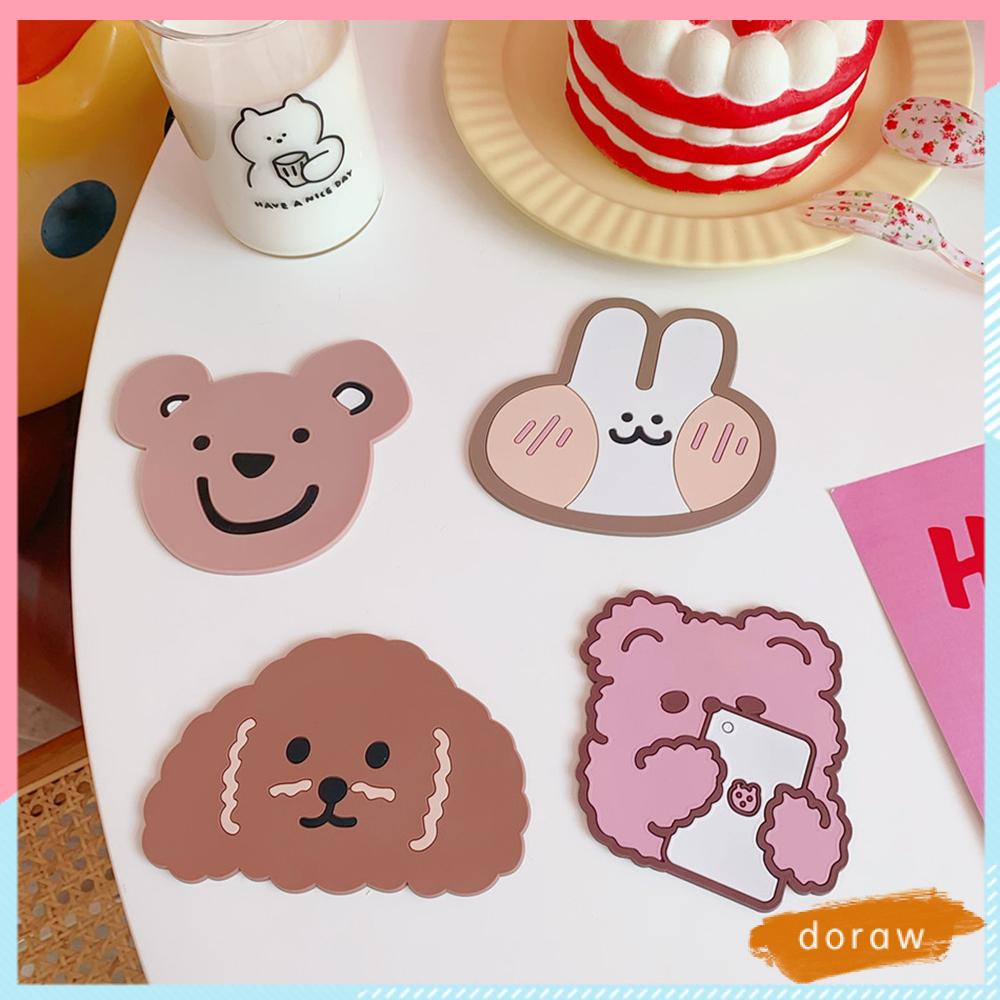 Miếng lót ly chống trượt cách nhiệt họa tiết hoạt hình dễ thương