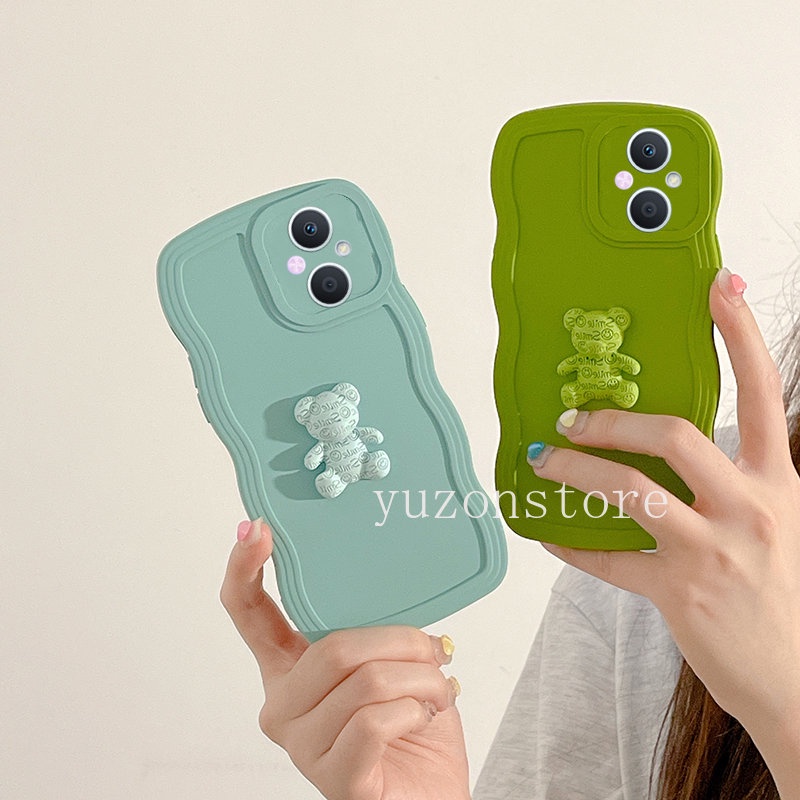 Ốp Điện Thoại Silicon Mềm Chống Thấm Nước Màu Macaron Họa Tiết Gấu 2022 Cho OPPO Reno8 Z 8 Pro Reno7 Z Pro A77 5G