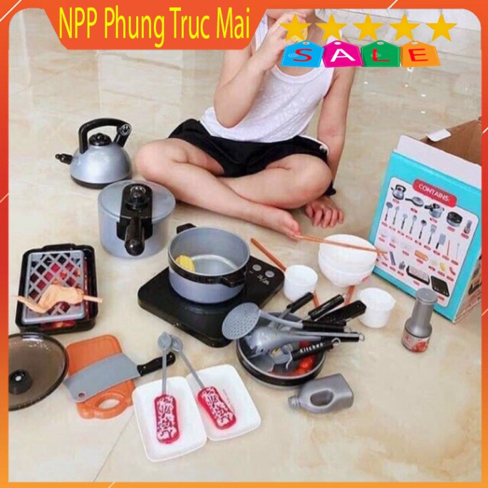 Đồ chơi cho bé đồ chơi nấu ăn 36 món có đèn có nhạc Phungtrucmaistore