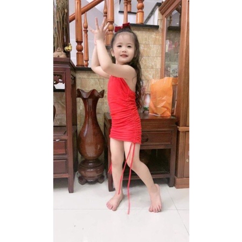 váy body dây buộc rút cho bé gái