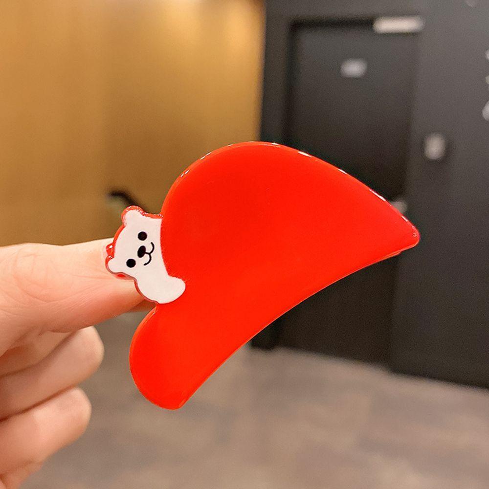 Kẹp Tóc Hình Nơ / Trái Tim Màu Đỏ 15H Xinh Xắn Cho Nữ