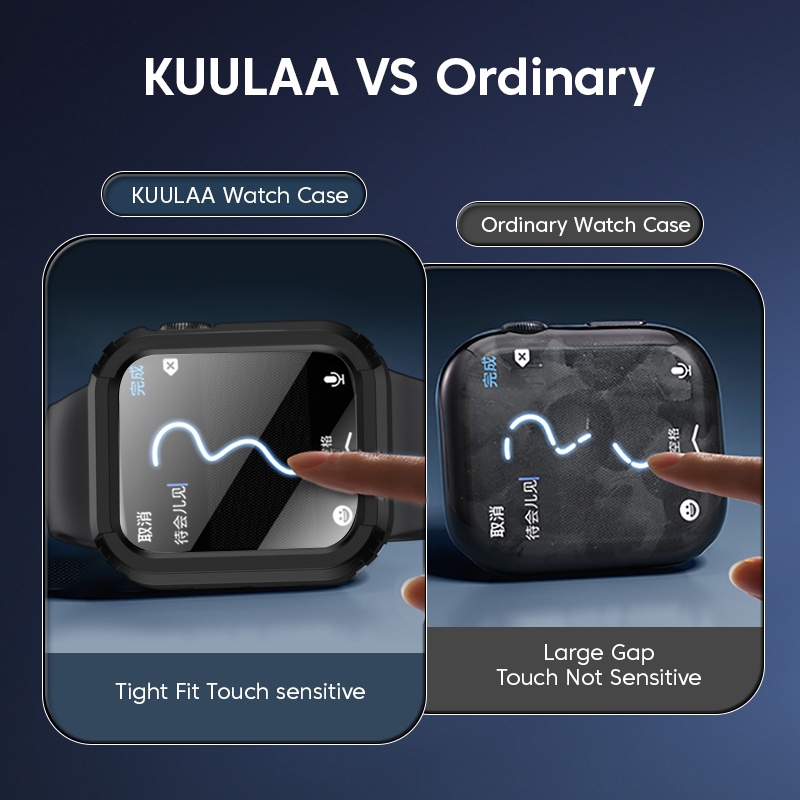 KUULAA Ốp Bảo Vệ Mặt Đồng Hồ Thông Minh Chống Trầy Và Chống Sốc Cho iWatch Series 4-7