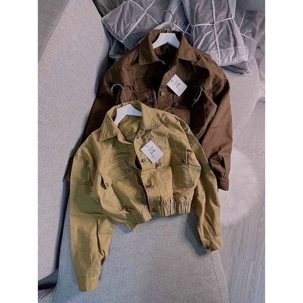 Ác Khoác Bomber Phom Croptop Chất Kaki Siêu Đẹp