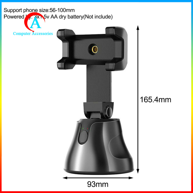 Smartphone Gimbal 360 Rotation for Vlog Record Face Tracking Black