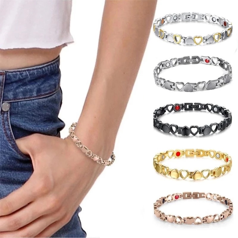 Vòng Tay Hợp Kim Từ Tính Hình Trái Tim Độc Đáo
