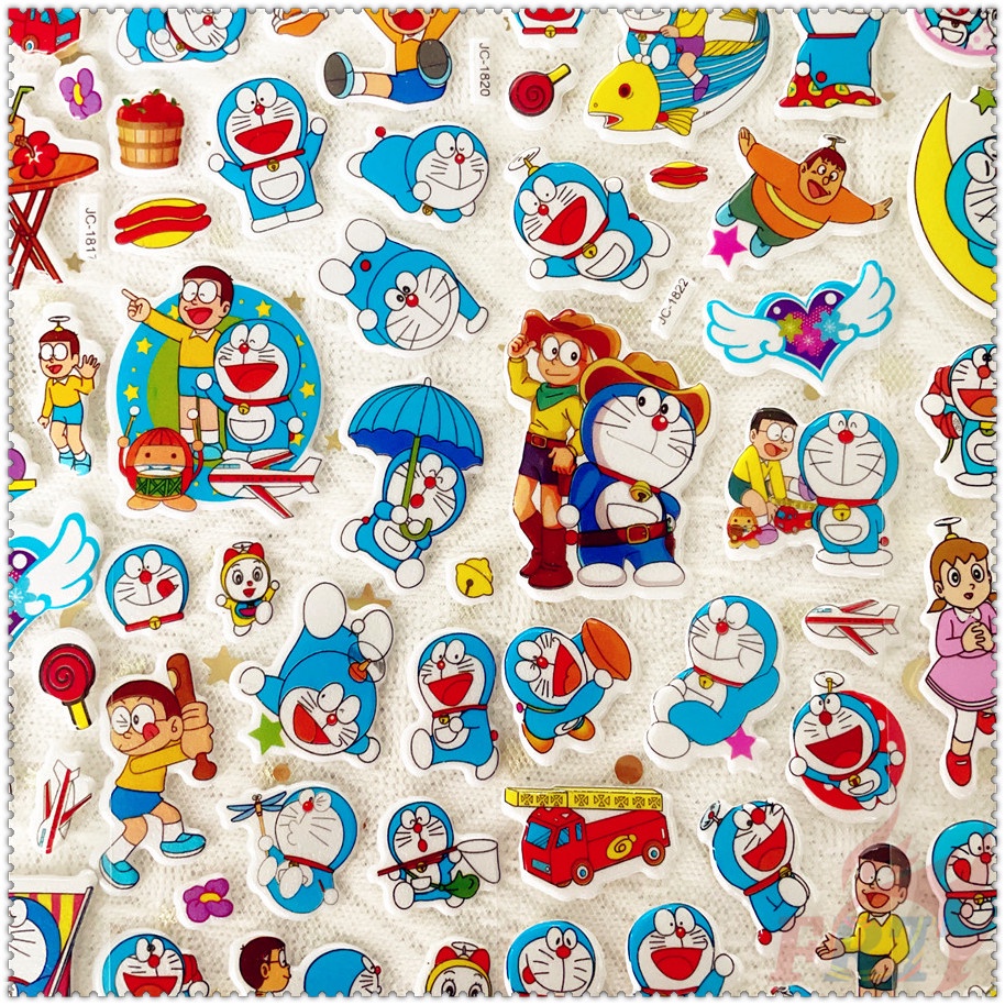 ▶ 5 Tấm Hình Dán Khen Thưởng Tự Làm Doraemon Q-1 ◀ Miếng Dán PVC 3D Chống Thấm Nước Chất Lượng