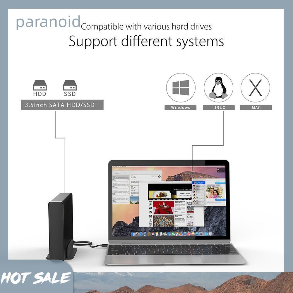 Hộp Đựng Ổ Cứng Ngoài Orico 7688C3 3.5 inch Type-C USB3.1 Đen | BigBuy360 - bigbuy360.vn