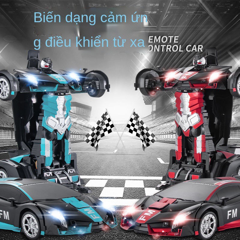 ✷№Biến dạng cảm ứng Điều khiển từ xa Xe đua có thể sạc lại Robot King Kong Đồ chơi trẻ em Quà tặng ô tô cho bé trai và b