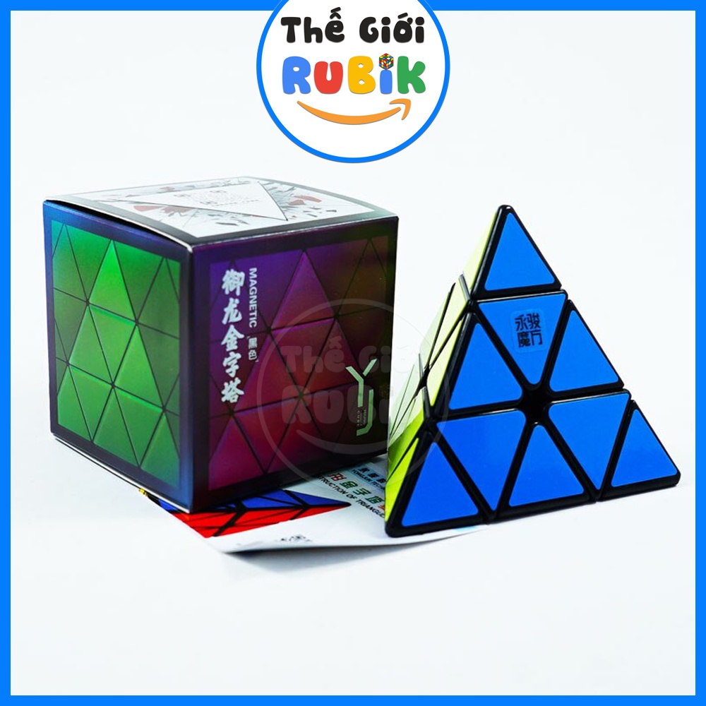 Rubik Tam Giác YongJun YuLong Pyraminx V2M 3x3 Viền Đen Có Nam Châm Tặng MoYu Lube V2 | Thế Giới Rubik