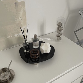 Tan Original Không Đều Cao Cấp Khay Acrylic INS Trang Trí Nhà Cửa Hương Liệu Đồ Trang Trí Đế Giá Đỡ Đạo Cụ Chụp