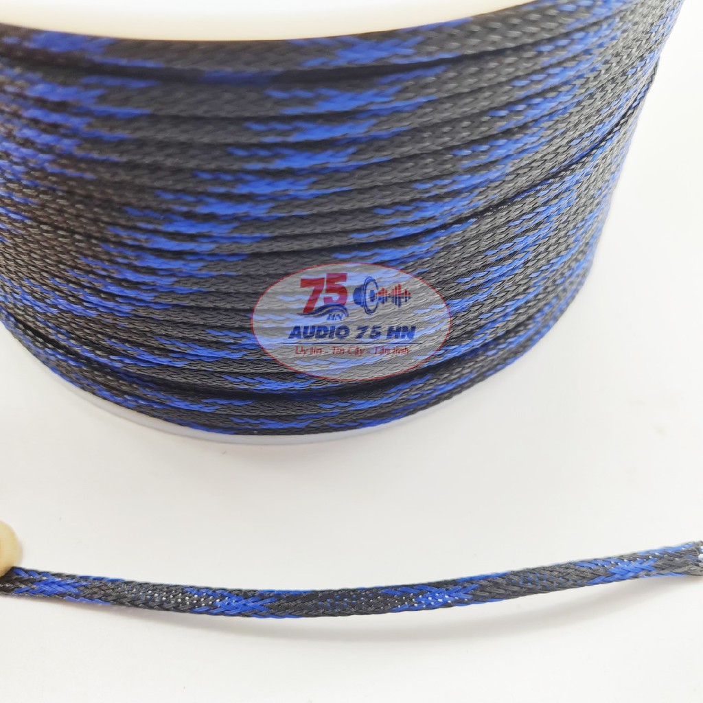 01 met Dây xác rắn vải bọc ngoài dây âm thanh, dây điện, dây tín hiệu phi 6mm nhiều màu