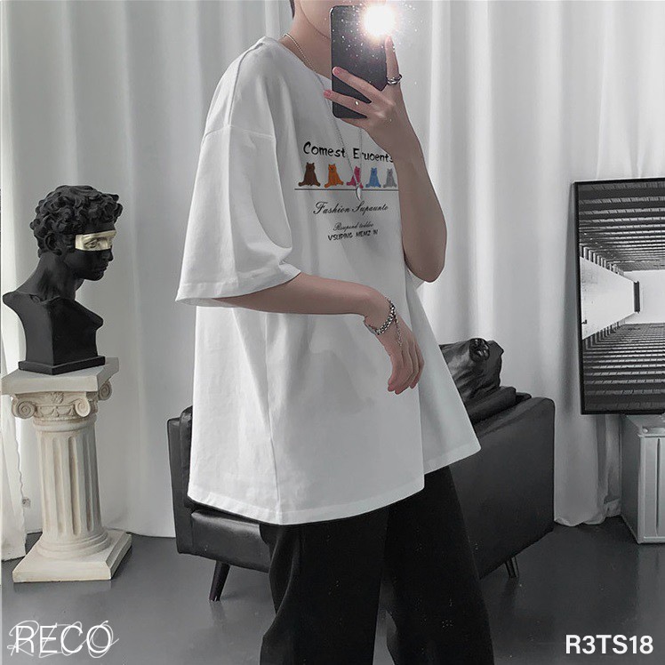 Áo thun, phông nam nữ Hàn Quốc cao cấp dáng rộng tay lỡ T-Shirt Loose R3TS18