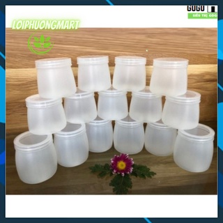 Hũ sữa chua nhựa dày 160ml, hũ làm sữa chua có nắp đi kèm