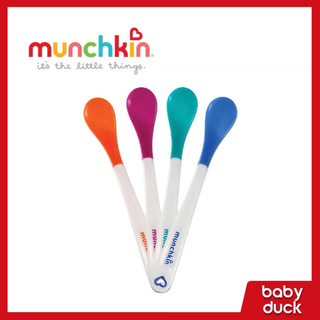 Thìa ăn dặm báo nóng Munchkin Cho bé, thìa bón bột, thìa báo nóng silicon