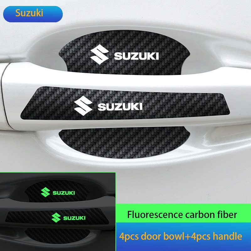 Set 8 Miếng Dán Bảo Vệ Tay Nắm Cửa Bằng Sợi Carbon Cho Suzuki Swift Celerio XL7 vitara Jimnny SX4 S