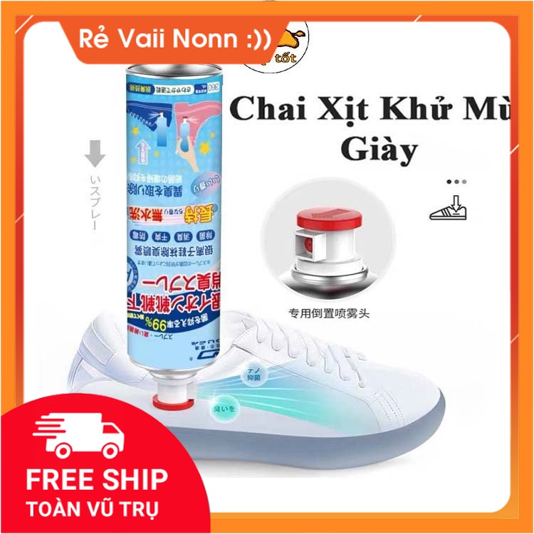 Xịt khử mùi giày, chống hôi chân, nano bạc, loại bỏ mùi hôi, vi khuẩn trong giày, không gây kích ứng da, 260ml - uytin88