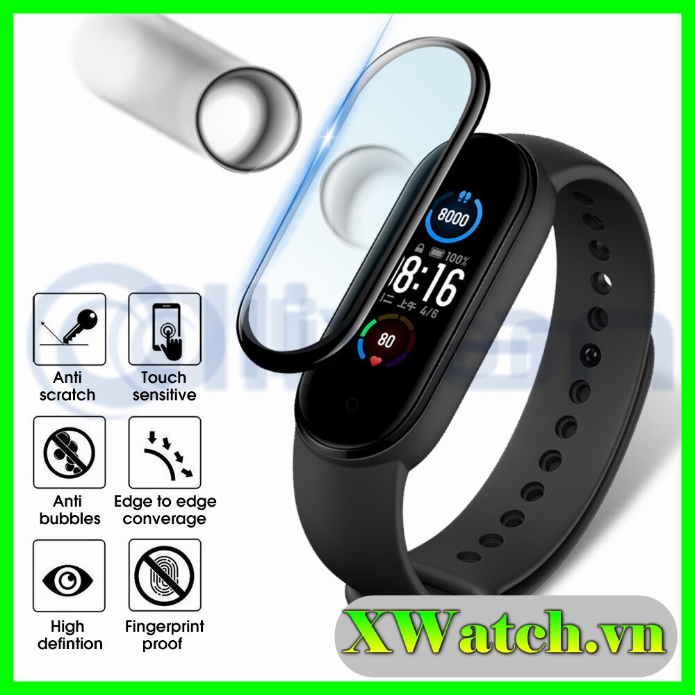 Dán màn viền cong 3D chống xước Xiaomi miband 8 5 miband 3 miband 4 Miband 6 Miband 7 Miband 7 pro