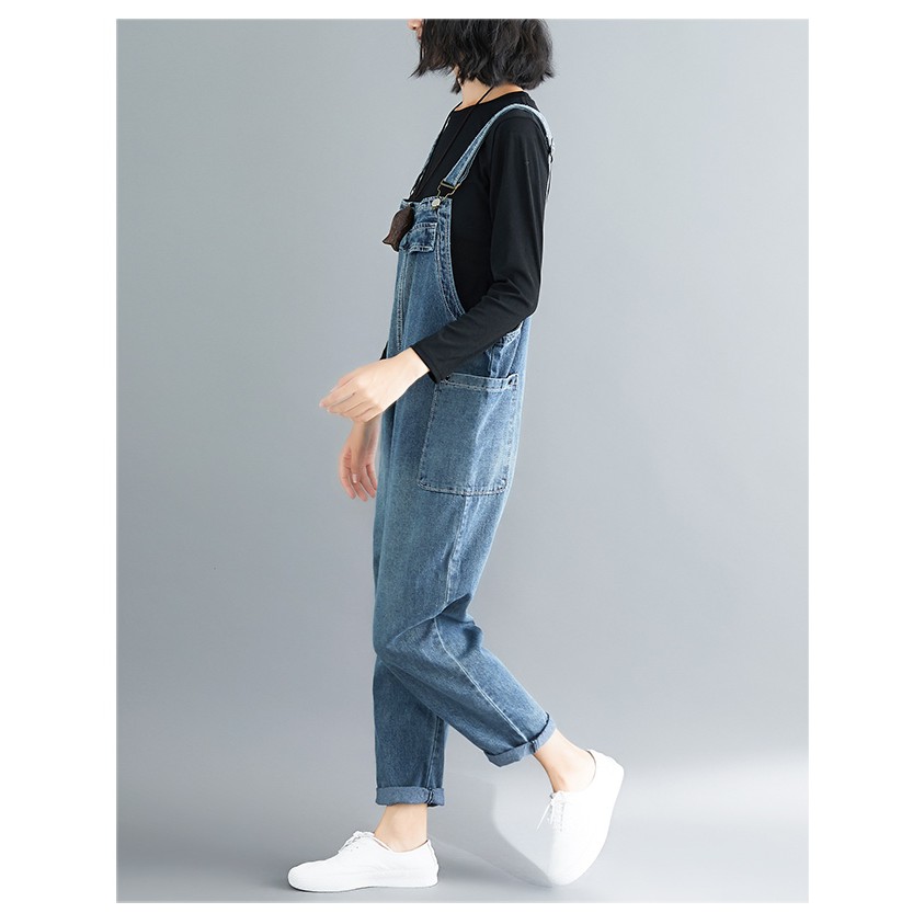 Quần Yếm - Quần Yếm Jean Cotton Nữ - Quần Yếm Dài, Form Rộng - Mẫu Mới Nhất 2019 | BigBuy360 - bigbuy360.vn