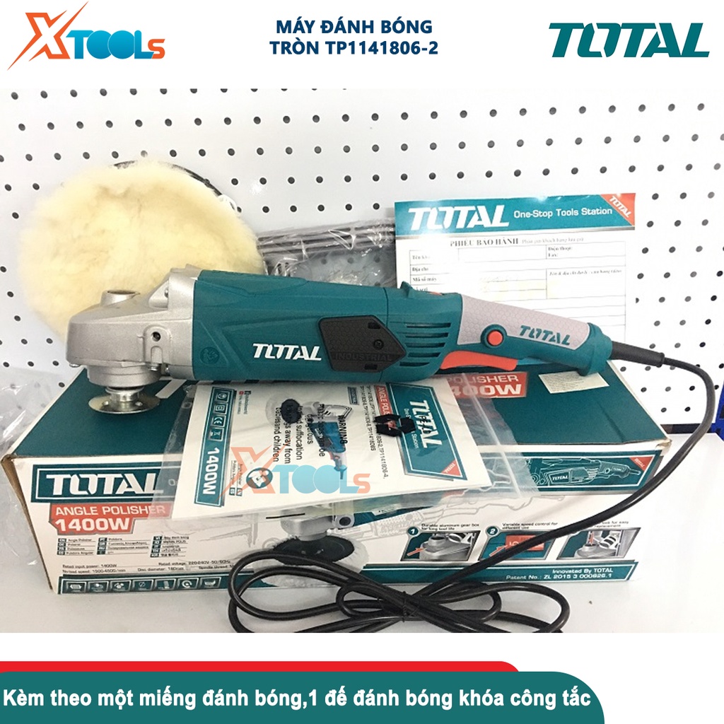 Máy đánh bóng TOTAL TP1141806-2 (TP1141806) chà nhám bề mặt 220V-240V/50Hz-60Hz 1400W (180mm) 3,9kg[CHÍNH HÃNG][XTOOLS]