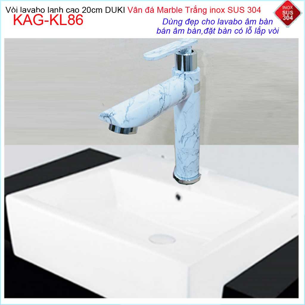 Vòi lavabo vân đá marble Duki KAG-KL86, vòi lavabo lạnh marble thủ công cao cấp cao 20cm