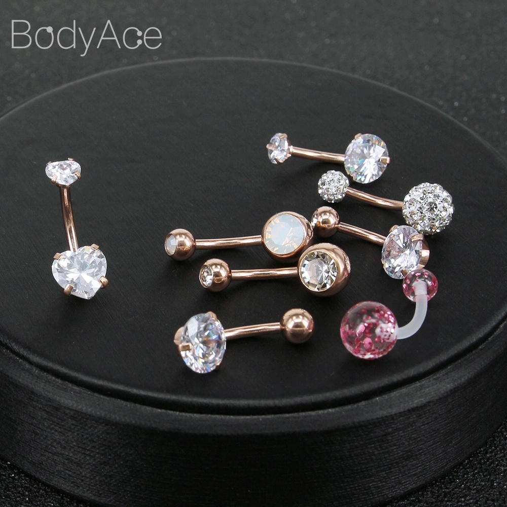Bộ Khuyên Rốn Bằng Thép Không Gỉ Hình Số 8