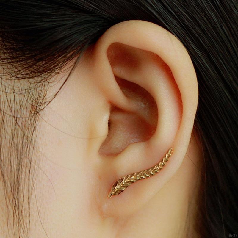 Bông tai hợp kim hình chiếc lá xinh xắn cho nữ