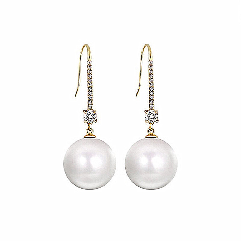 Bông Tai Thời Trang Hàn Quốc Đính Ngọc Trai Tròn Phong Cách Bohemian Cho Nữ 2021