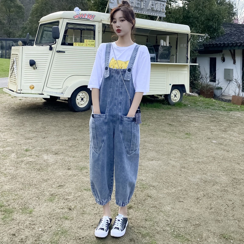 Quần Yếm Jeans Dài Thời Trang Cho Mẹ Bầu
