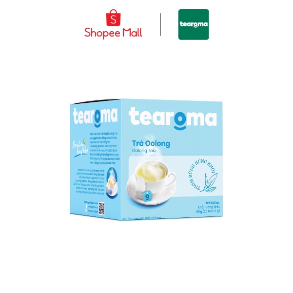 Tearoma Trà Oolong túi lọc Hộp 20 gói x 2gr