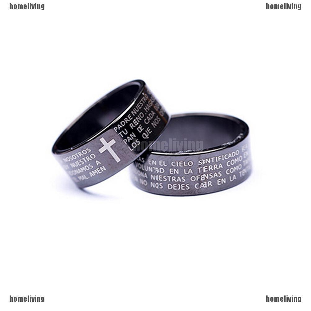 ❤❤ 1 Nhẫn Thép Titan Khắc Chữ Thập Cho Nữ