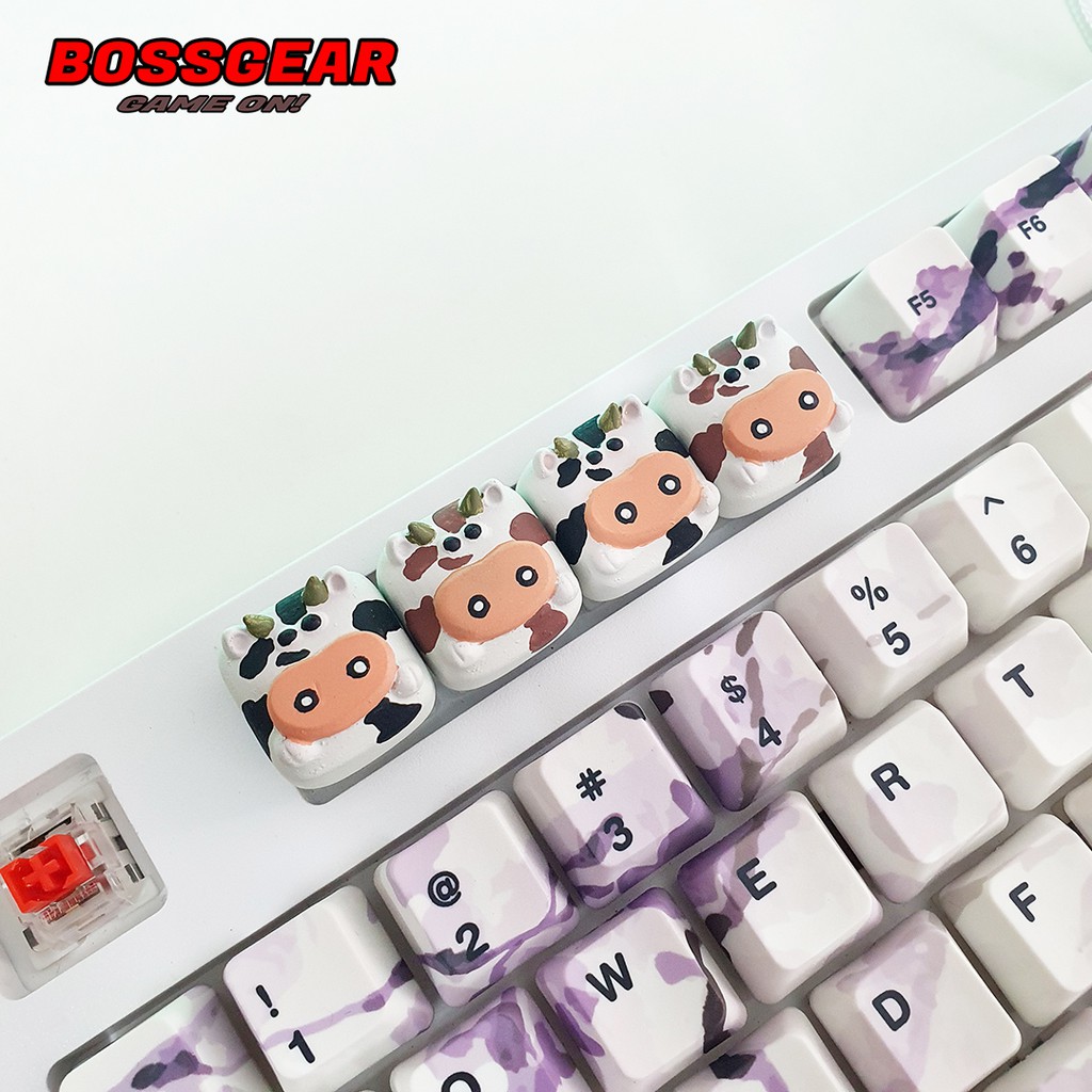 Keycap lẻ hình Bò Sữa ( Dairy Cows ) siêu dễ thương Keycap Artisan