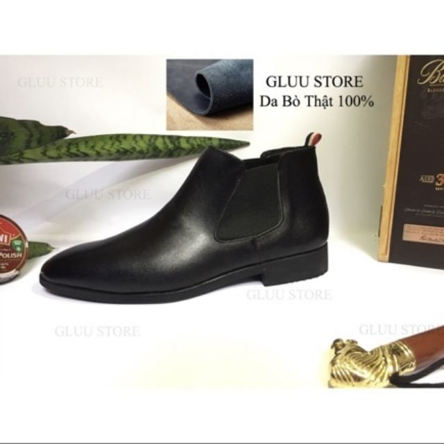 CHELSEA BOOT Da Bò 100% Cổ Lửng