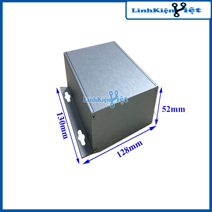 Hộp nhôm định hình, đựng mạch kích thước 128x52x130mm