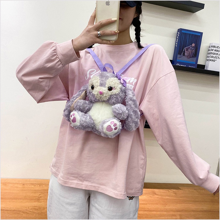 Balo thời trang Thỏ bông đáng yêu, Túi đeo vai thú bông phong cách Lolita dễ thương