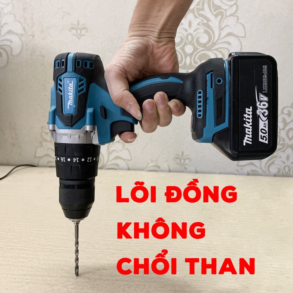 Máy Khoan Pin Bắt Vít Makita 36V Không Than - Tặng Mũi Khoan