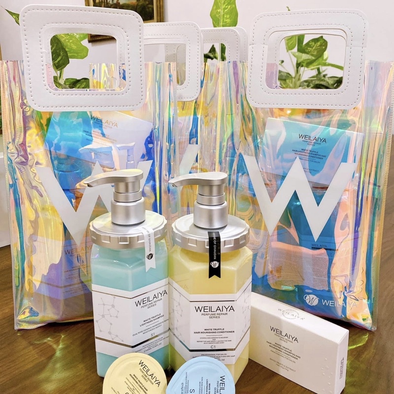 Túi xách tay đựng mỹ phẩm skincare tiện lợi hologram bag Weilaiya