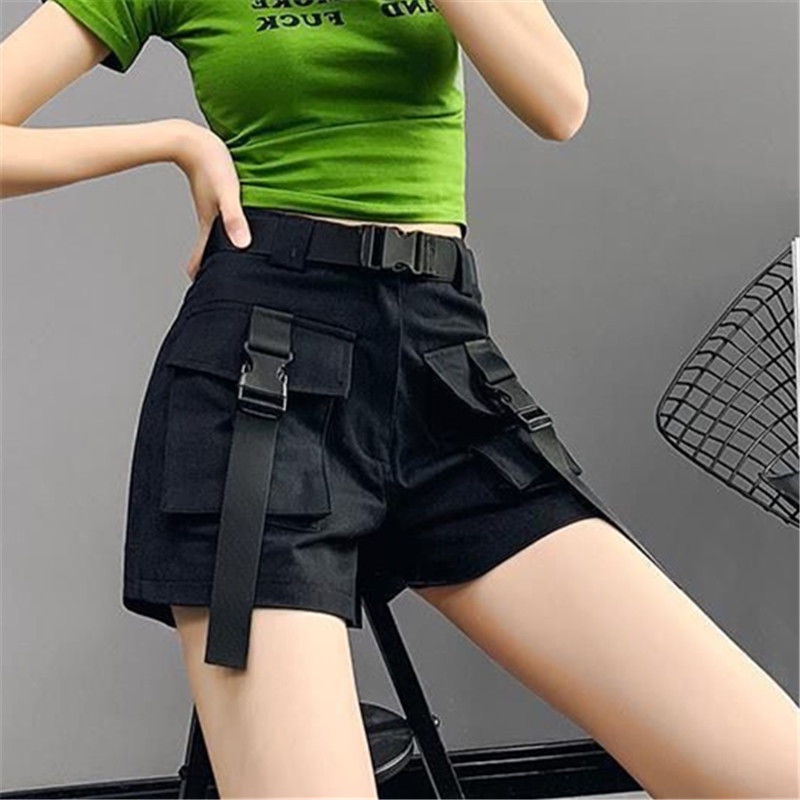 Jiashucheng Quần Short Cotton Nguyên Chất Dáng Chữ A Ống Rộng Lưng Cao Dễ Phối Đồ Thời Trang Mùa Hè Cho Nữ