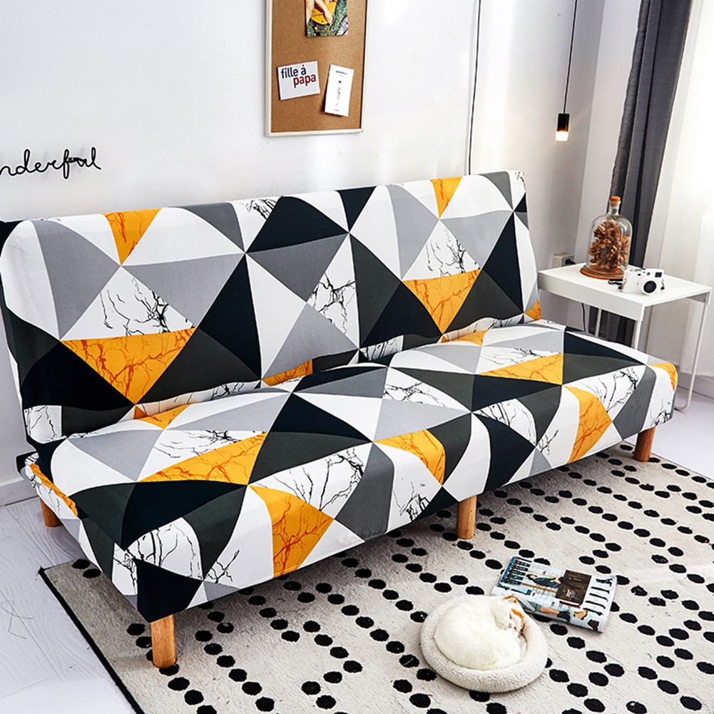 Áo bọc ghế sofa chất vải co giãn họa tiết hình khối giản dị độc đáo