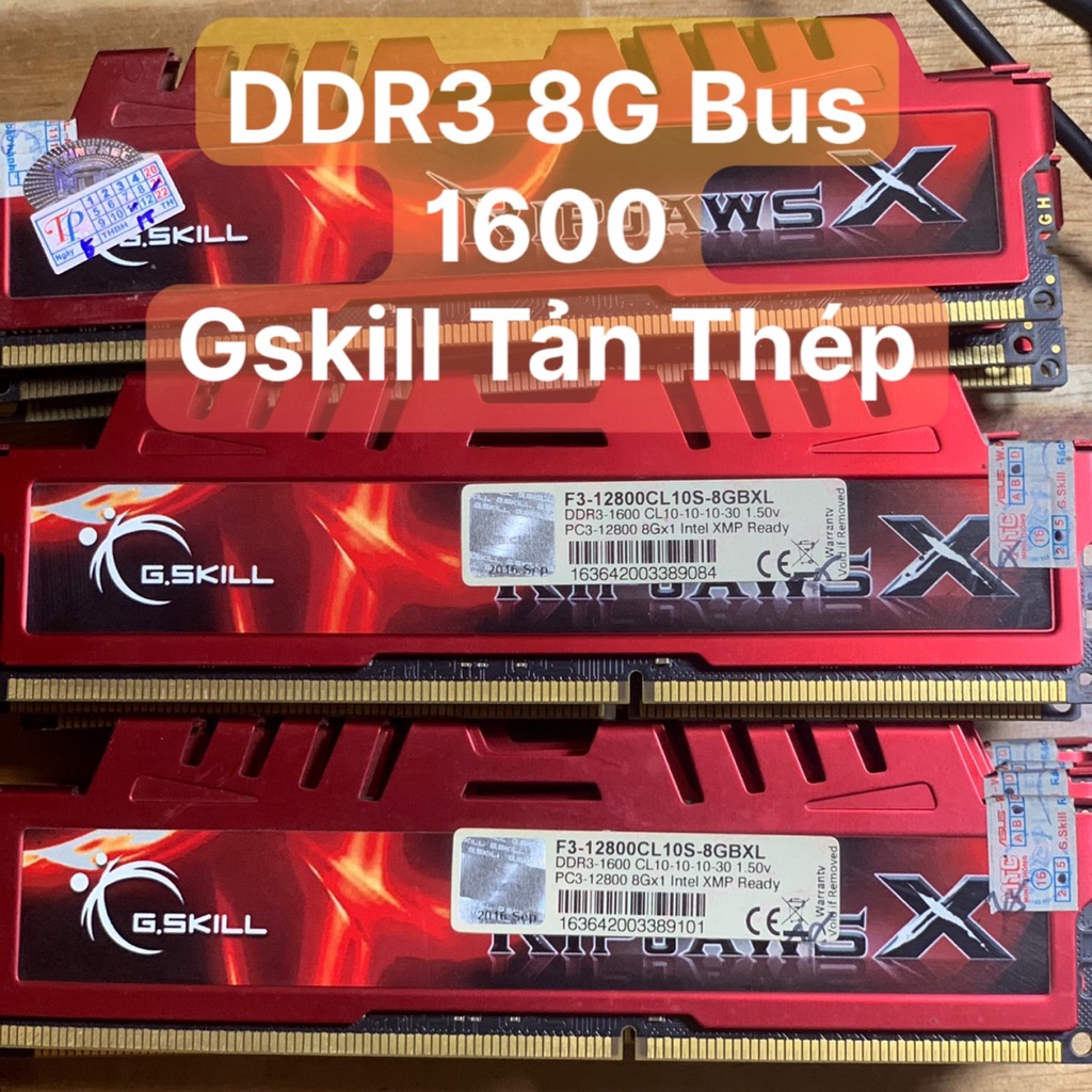 Ram PC DDR3 - 8G - Bus 1600 Hiệu G.Skill RIPJAWSX Tản Nhiệt Thép - Vi Tính Bắc Hải