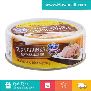 [HÀNG CHÍNH HÃNG] Cá Ngừ Xắt Khúc Ngâm Dầu Thực Vật  Seacrown 140g