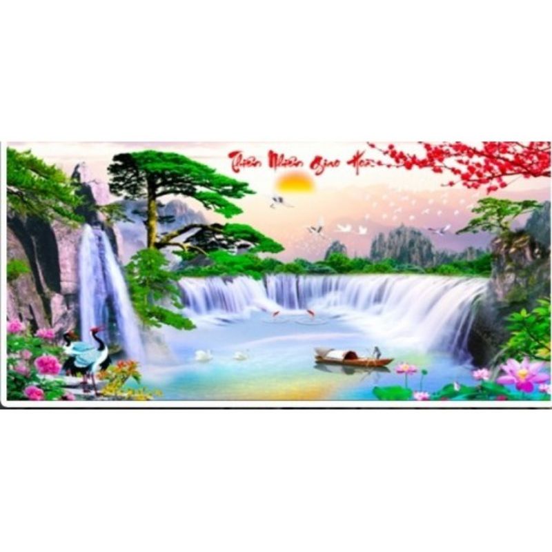 Tranh đính đá thiên nhiên giao hòa mã LV234 kích thướcTranh đính đá mã LV kích thước 132×75cm