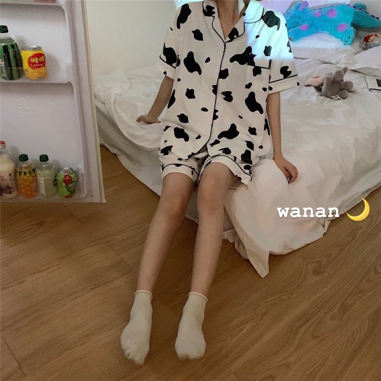 [CHEAPY] Set bộ ngủ BÒ SỮA freesize unisex phom rộng dáng suông - Set bộ ngủ nam nữ mặc nhà thoáng mát siêu rẻ | BigBuy360 - bigbuy360.vn