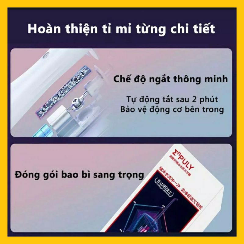 Máy tăm nước Xiaomi Enpuly ML8 pin 30 ngày, chống nước IPX7, bình chứa nước lớn 250ML, áp suất nước 140PSI, 2 vòi