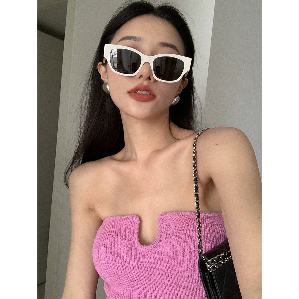 Áo Dệt Kim Màu Trơn Dáng Ôm Thời Trang Mùa Hè Phong Cách Hàn Quốc Cho Nữ