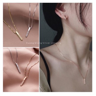 Dây chuyền thanh đá basic Bạc s925