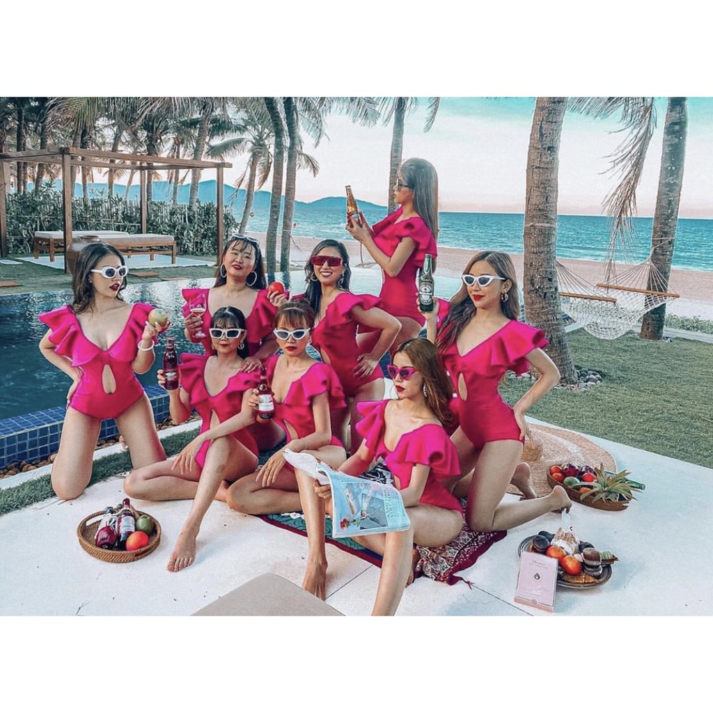 Bikini 1 mảnh bánh bèo cánh tiên xòe